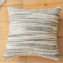 DecorBites™ Comfort Woolen Pillow Cover Beige Black Striped 45*45 Luxe Plush Home Décor
