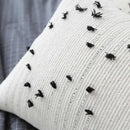 Textured cream & black geometric tassels cushion cover living room