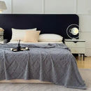 Textured cream jacquard sofa cover blanket for living room