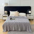 Textured cream jacquard sofa cover blanket for living room