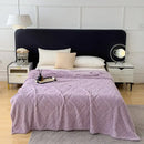 Textured cream jacquard sofa cover blanket for living room