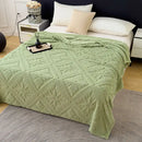 Textured cream jacquard sofa cover blanket for living room