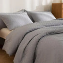 Textured cream & pale yellow pillowcase quilt set bedroom bedding