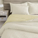 Textured cream & pale yellow pillowcase quilt set bedroom bedding