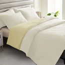 Textured cream & pale yellow pillowcase quilt set bedroom bedding