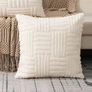 Textured cream woven geometric design cushion covers living room