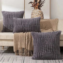 Textured cream woven geometric design cushion covers living room