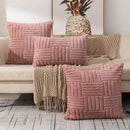 Textured cream woven geometric design cushion covers living room