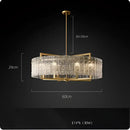 Textured crystal gold dimmable led copper glass chandelier living room