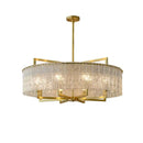Textured crystal gold dimmable led copper glass chandelier living room