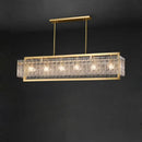 Textured crystal gold dimmable led copper glass chandelier living room