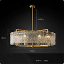 Textured crystal gold dimmable led copper glass chandelier living room