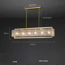 Textured crystal gold dimmable led copper glass chandelier living room