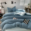 Textured dark gray & light gray bubble cotton quilt sets bedroom
