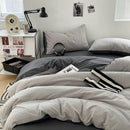 Textured dark gray & light gray bubble cotton quilt sets bedroom