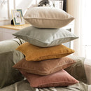 Textured earthy tones cotton linen pillow cover set living room