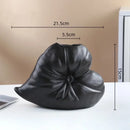 Textured fluffy heart vase white blue & black living room decor