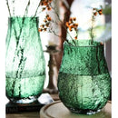 Textured frosted green transparent glass vase set living room decor