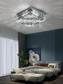 Textured gold crystal led rectangle chandelier dining room light
