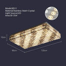 Textured gold crystal led rectangle chandelier dining room light