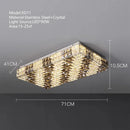 Textured gold crystal led rectangle chandelier dining room light