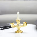 Textured gold resin candle holders dining room centerpiece trio