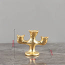 Textured gold resin candle holders dining room centerpiece trio