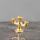Textured gold resin candle holders dining room centerpiece trio
