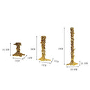Textured gold & silver golden candlestick holder dining room centerpiece