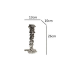 Textured gold & silver golden candlestick holder dining room centerpiece