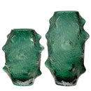 Textured green sea cucumber glass vase set for living room decor