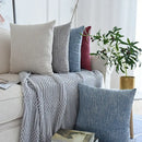 Textured linen cotton throw pillowcase for living room decor