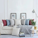 Textured linen cotton throw pillowcase for living room decor