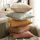 Textured peach & grey cotton linen pillow cover living room