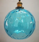 Textured turquoise blue glass ball pendant light for kitchens