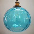 Textured turquoise blue glass ball pendant light for kitchens