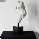 Textured white body art resin sculpture living room decor