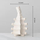 Textured white geometric decorbites ceramic vase living room decor