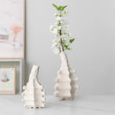 Textured white geometric decorbites ceramic vase living room decor