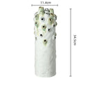Textured white & green coral ball ceramic vase living room decor