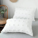 Textured white pom pom quilt cover set bedroom bedding