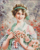 The Girl with Roses B553L Counted Cross-Stitch Kit