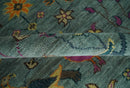 The Jungle Life Peacock on tree Rug Hand Knotted Multi Size Green Wool Rug