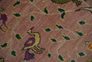The Jungle Life Peacock on tree Rug Hand Knotted Multi Size Peach Wool Rug