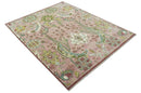 The Peacock Garden Pink and Green Peacock Bird Hand Knotted Multi size Wool Area Rug