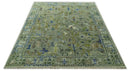 The Plant and Root Green Hand Knotted 8x10 Traditional Wool Area Rug