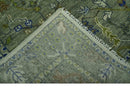 The Plant and Root Green Hand Knotted 8x10 Traditional Wool Area Rug