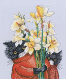 There Were Cats. Cats and Flowers Are Needed for Beauty! Counted Cross Stitch Kit by RTO M917