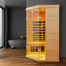 Thermora Laurent Premium 2-Person 1600W Corner Space Infrared Wooden Sauna Room With Bluetooth Speakers (SAK81524)