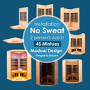 Thermora Laurent Premium 2-Person 1600W Corner Space Infrared Wooden Sauna Room With Bluetooth Speakers (SAK81524)
